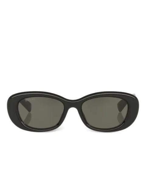 GG-logo oval-frame sunglasses by GUCCI