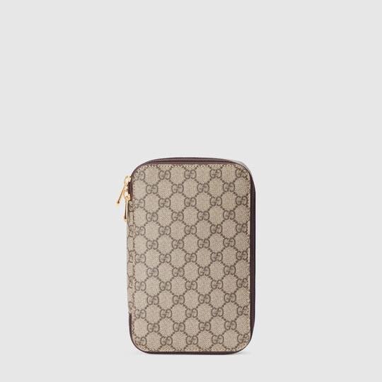 GG mini packing cube in beige and ebony Supreme by GUCCI
