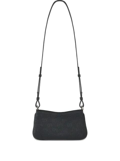 GG motif leather shoulder bag by GUCCI