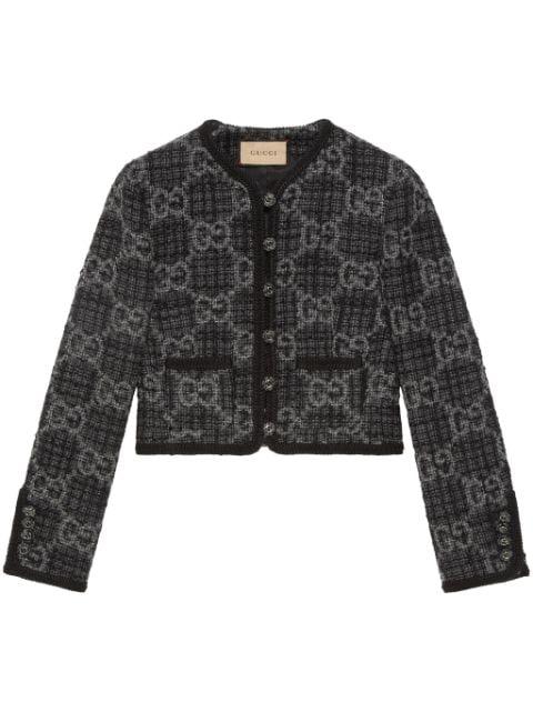 GG-pattern tweed jacket by GUCCI