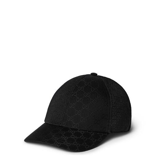 GG ripstop polyester baseball hat in black by GUCCI GG ripstop polyester baseball hat in black by GUCCI
