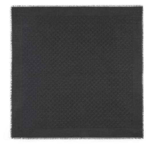 GG silk cotton jacquard shawl in black by GUCCI