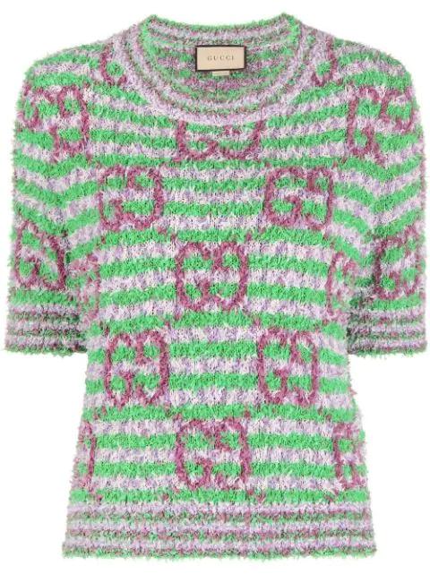 GG striped-knit top by GUCCI