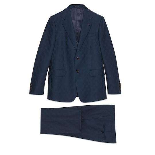GG wool suit in dark blue by GUCCI