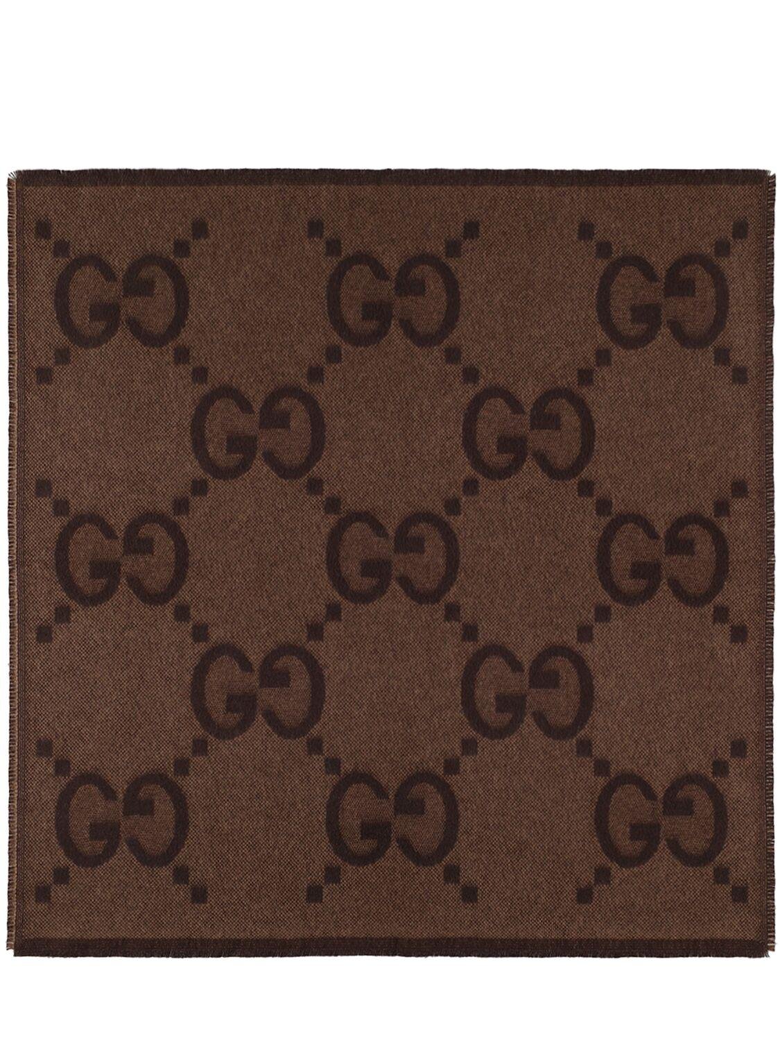 Gg Cotton Jacquard Blanket by GUCCI
