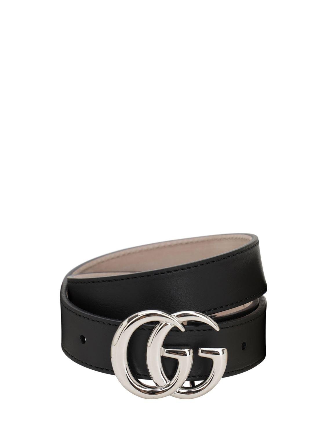Gg Leather Belt by GUCCI