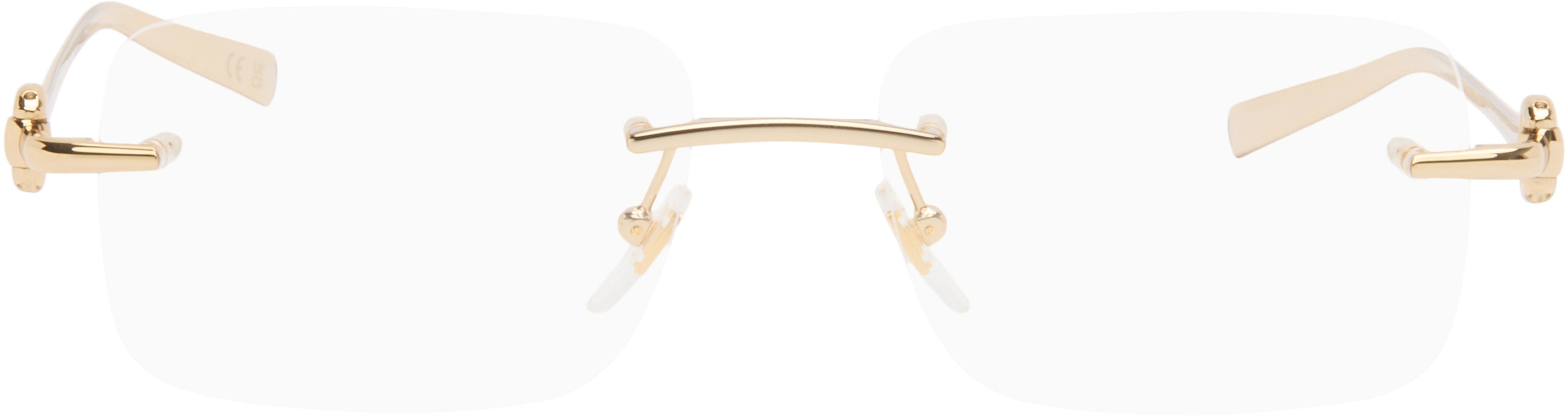 Gold Horsebit Top Bar Glasses by GUCCI