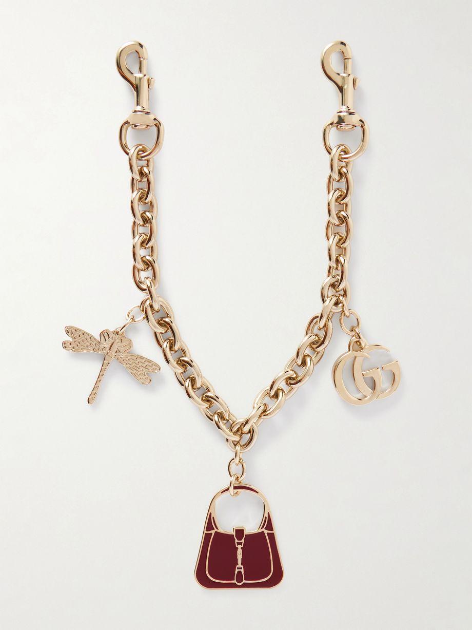 Gold-tone and enamel keychain by GUCCI