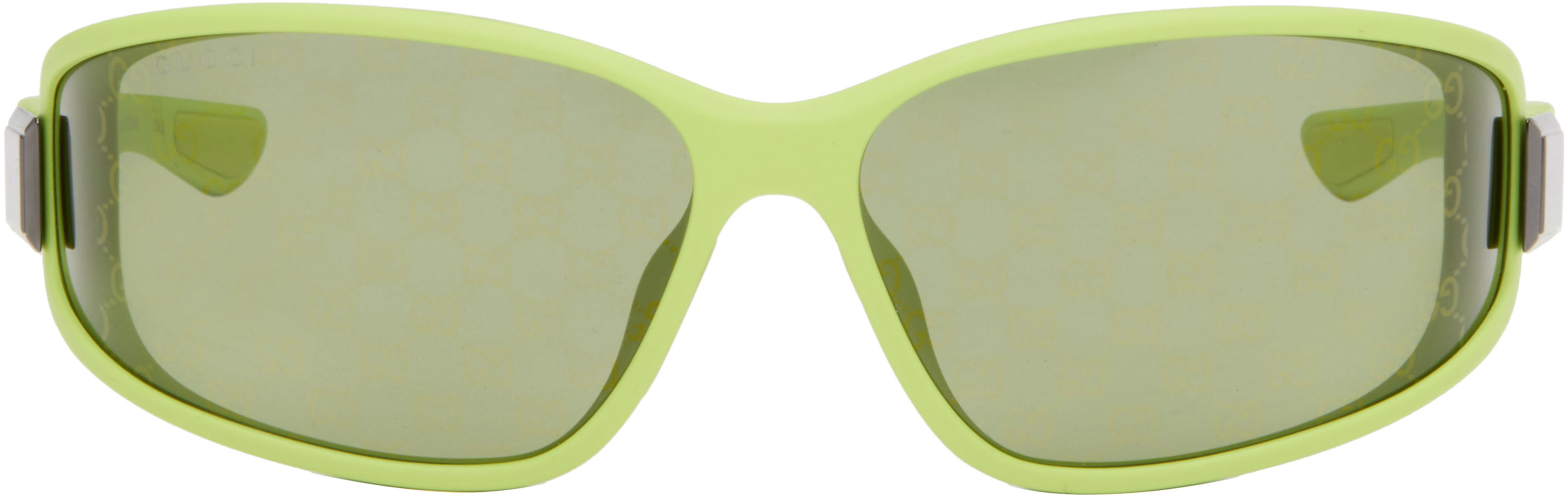 Green Lettering Mountain Pack Sunglasses by GUCCI