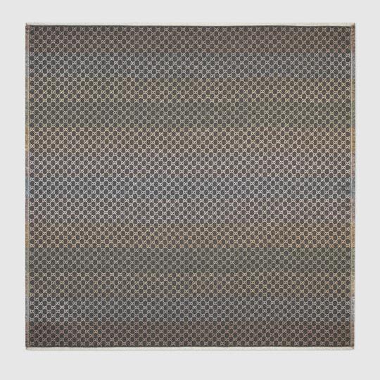 Grey GG Jacquard Shawl by GUCCI