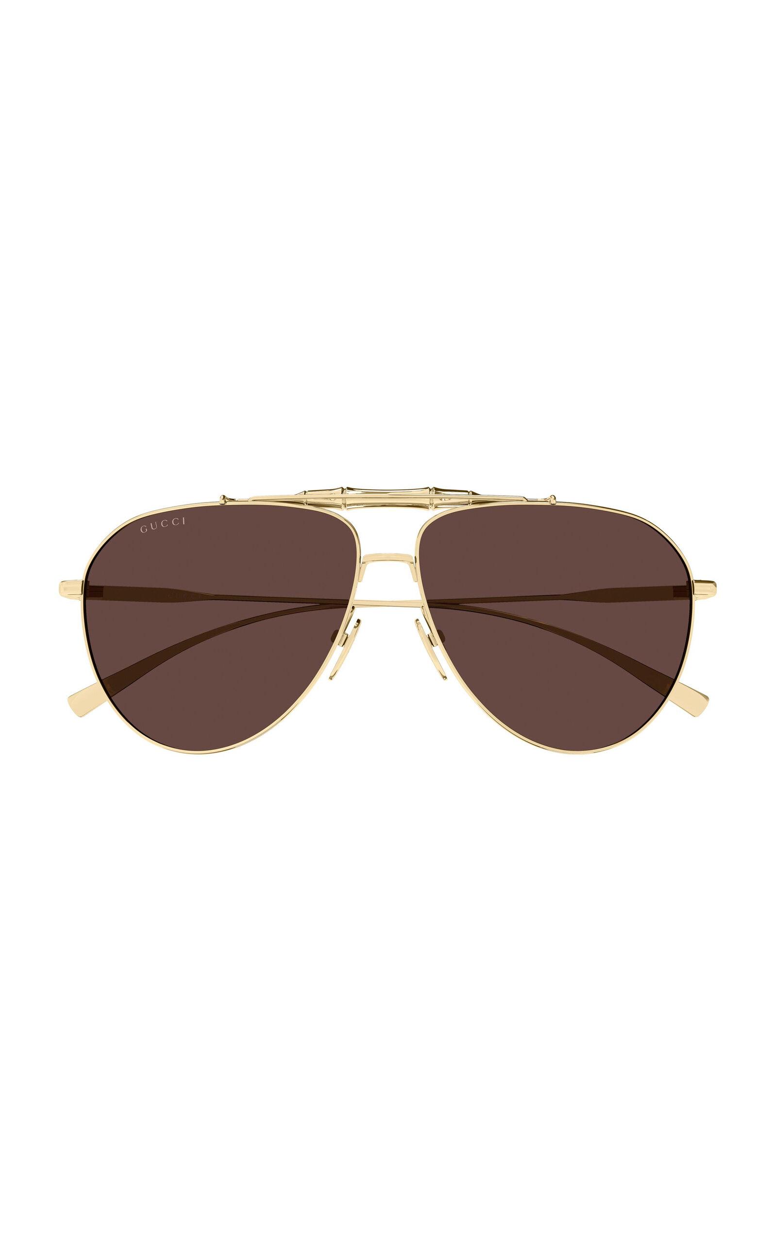 Gucci Aviator-Frame Metal Sunglasses - Moda Operandi by GUCCI