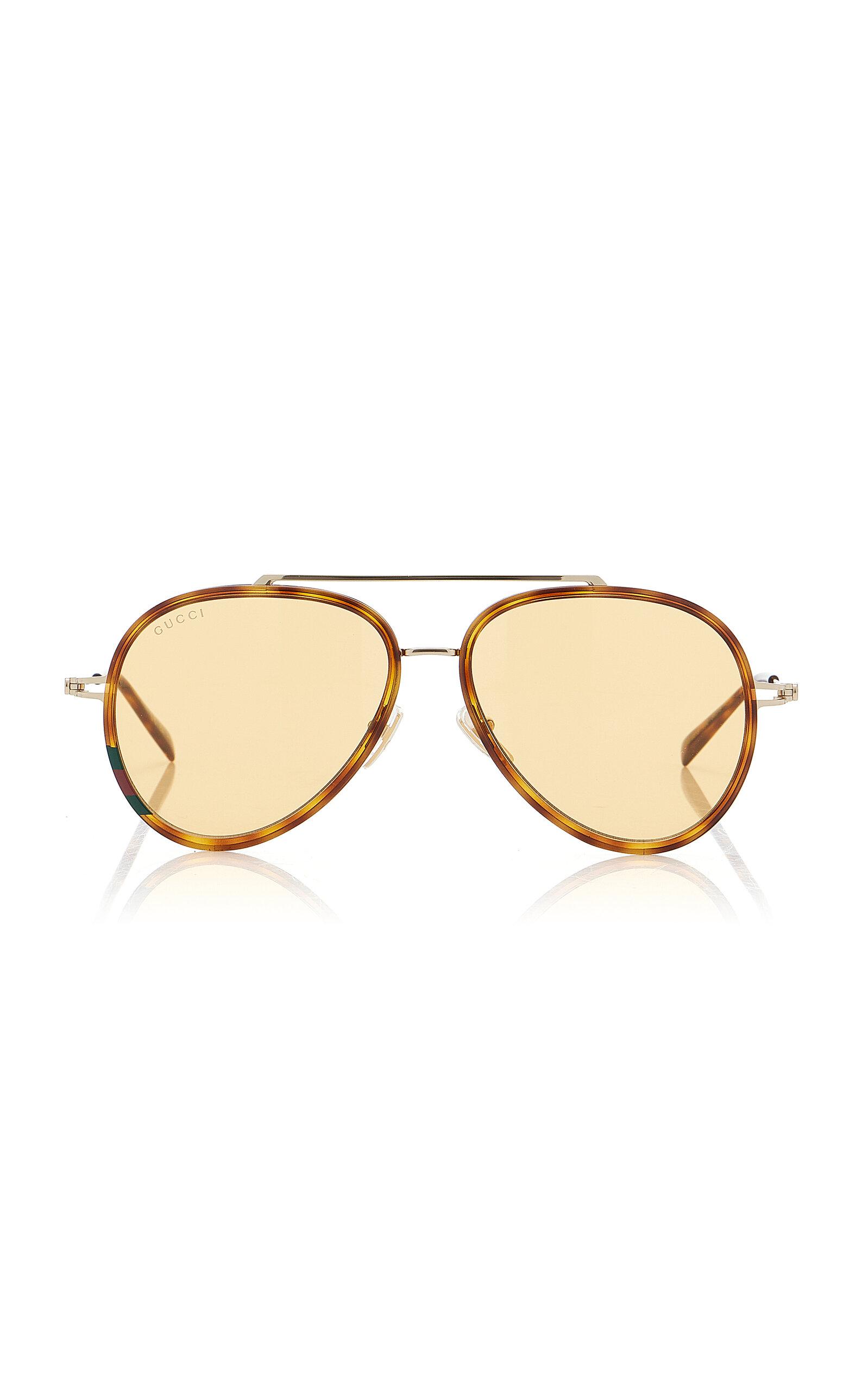 Gucci Aviator-Frame Metal Sunglasses - Moda Operandi by GUCCI