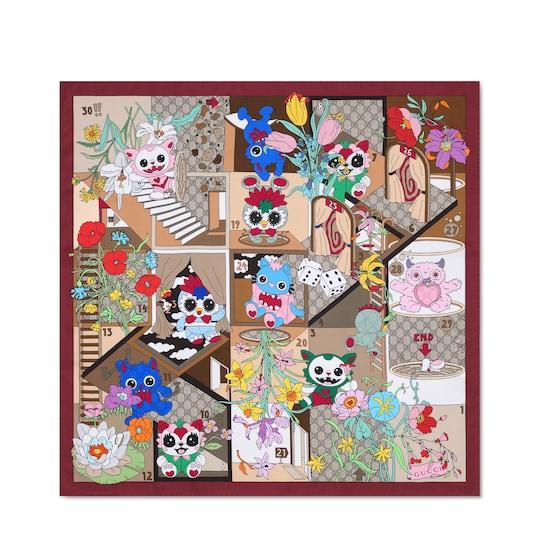 Gucci Besties printed silk twill carré by GUCCI