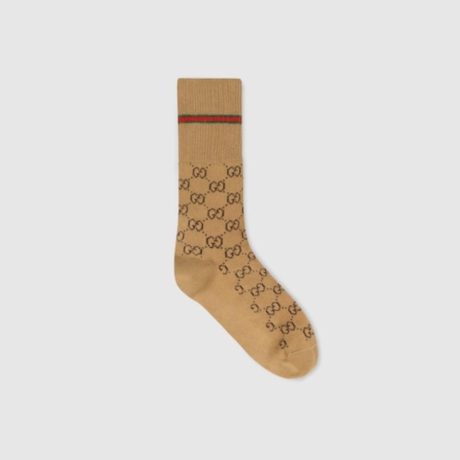 Gucci GG Cotton Socks With Web by GUCCI