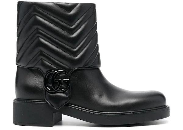 Gucci GG Leather Ankle Boot Black (Women's) by GUCCI