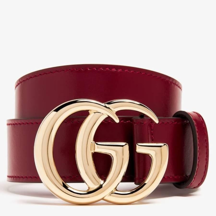 Gucci GG Marmont Buckle Thin Leather Belt by GUCCI