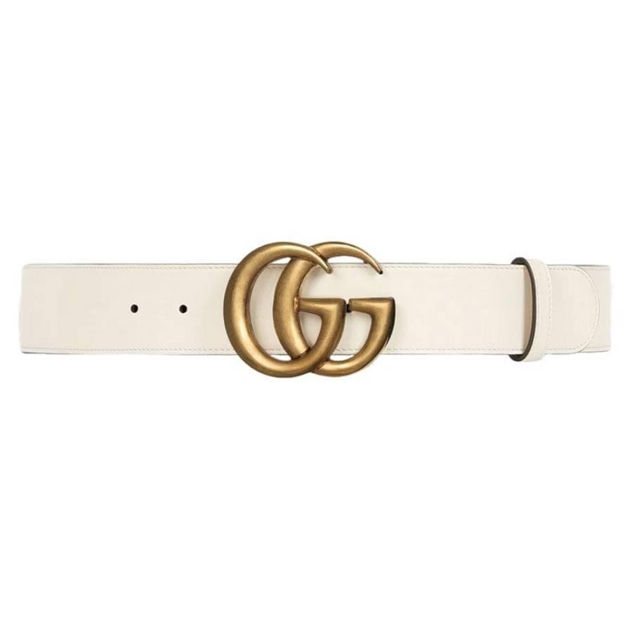 Gucci GG Marmont Buckle Wide Leather Belt by GUCCI