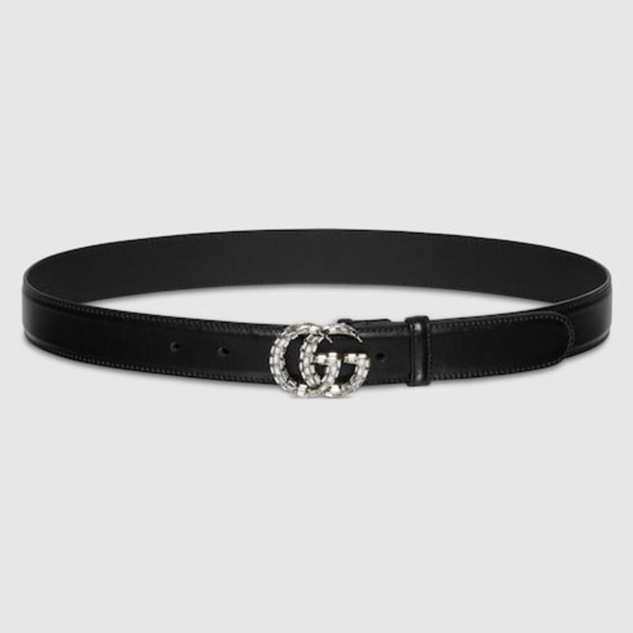 Gucci GG Marmont Thin Belt With Crystals by GUCCI