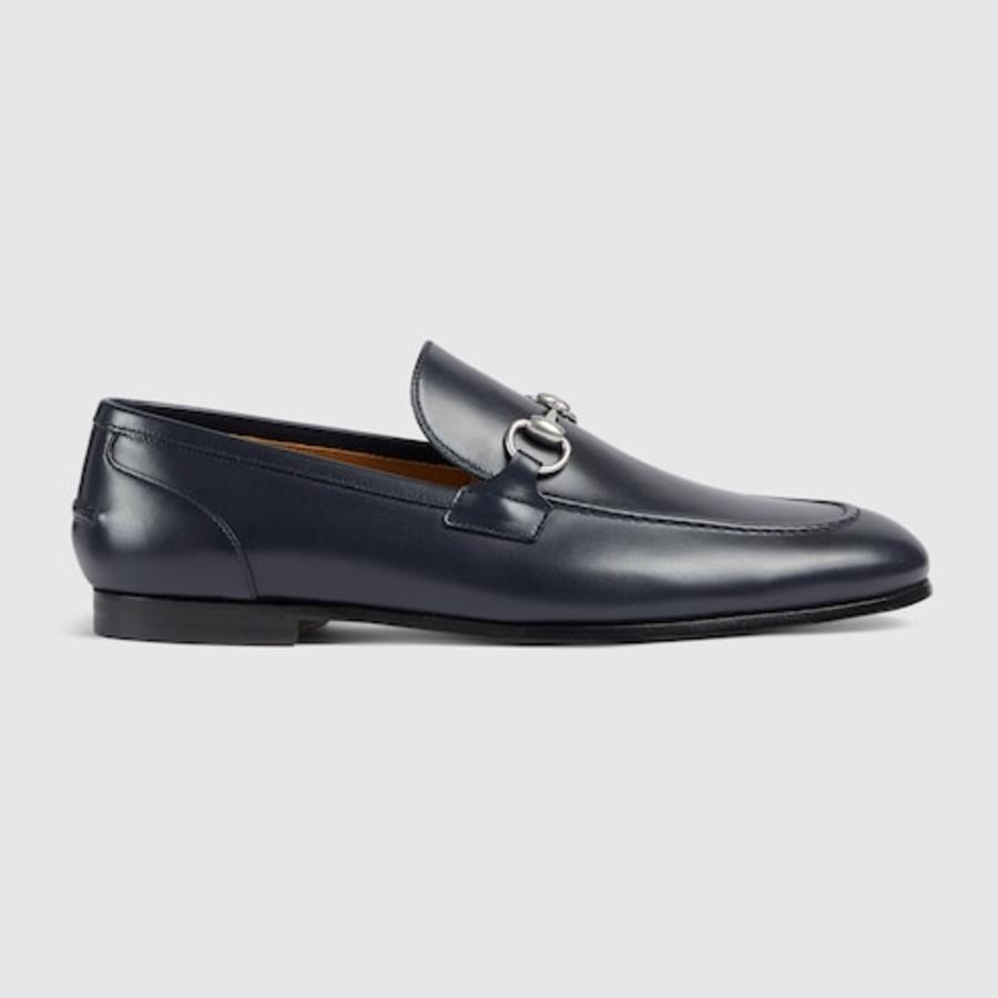 Gucci Jordaan Loafer In Dark Blue Leather by GUCCI