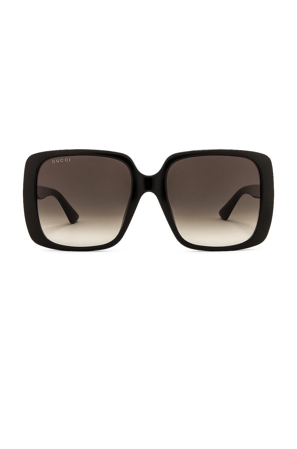 Gucci Lines Square Sunglasses in Black by GUCCI