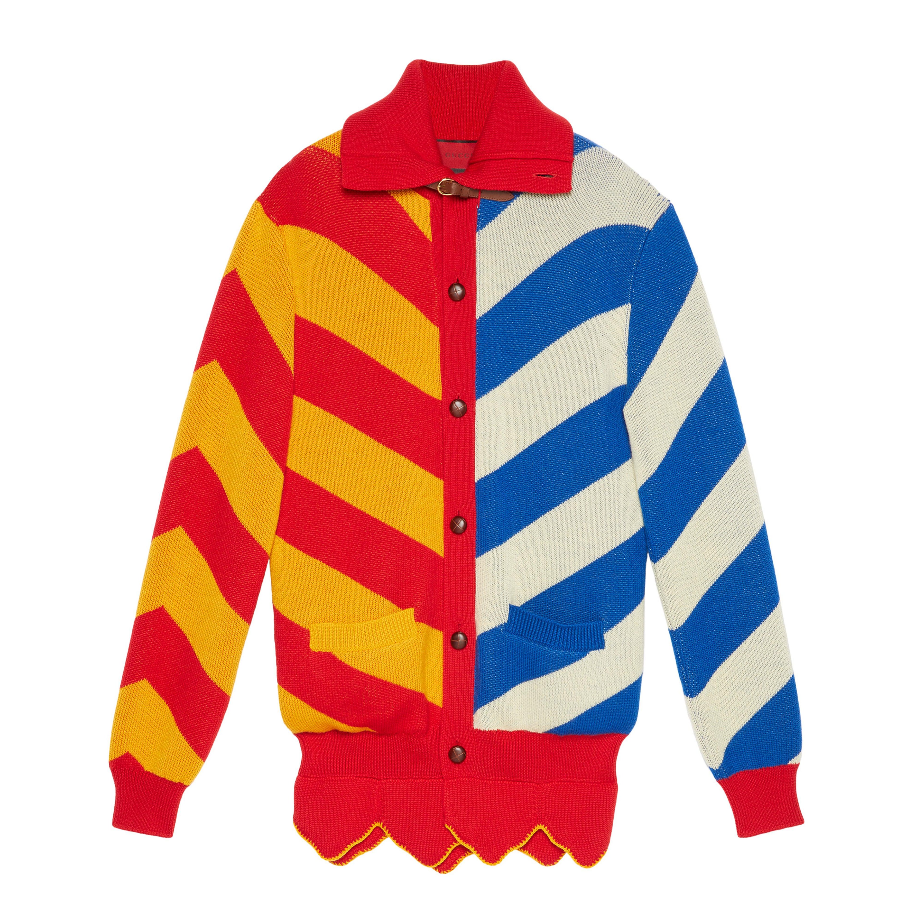 Gucci - Men’s DSM Exclusive Striped Wool Knitted Cardigan - (Live Red) by GUCCI