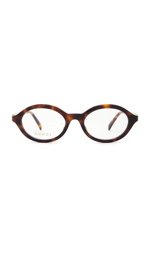 Gucci Oval Eyeglasses in Brown by GUCCI