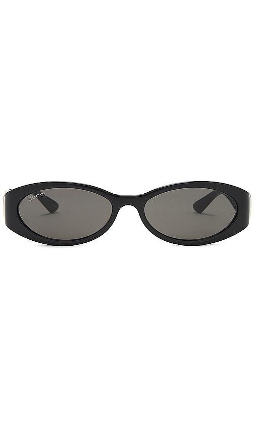 Gucci Oval Sunglasses in Black by GUCCI