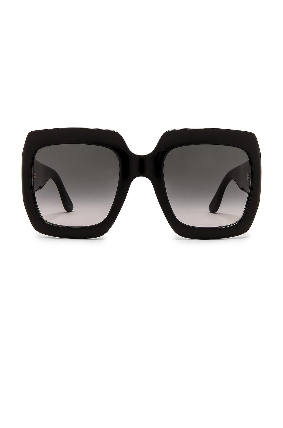 Gucci Pop Web Square Sunglasses in Black by GUCCI