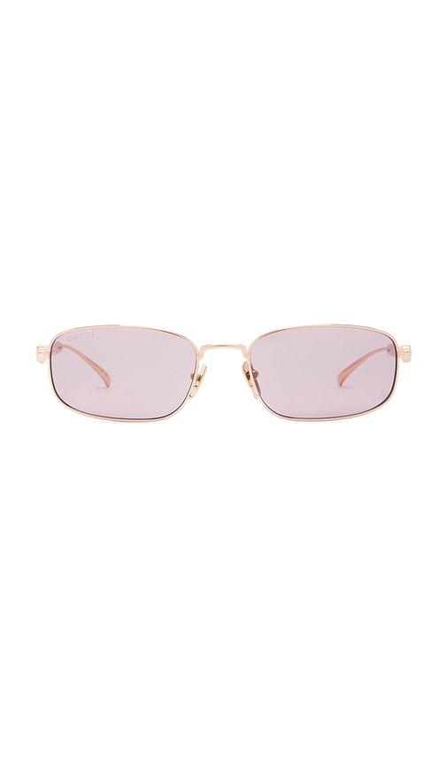 Gucci Rectangular Sunglasses in Rose by GUCCI