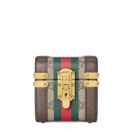 Gucci Savoy small beauty case in beige and ebony Supreme by GUCCI