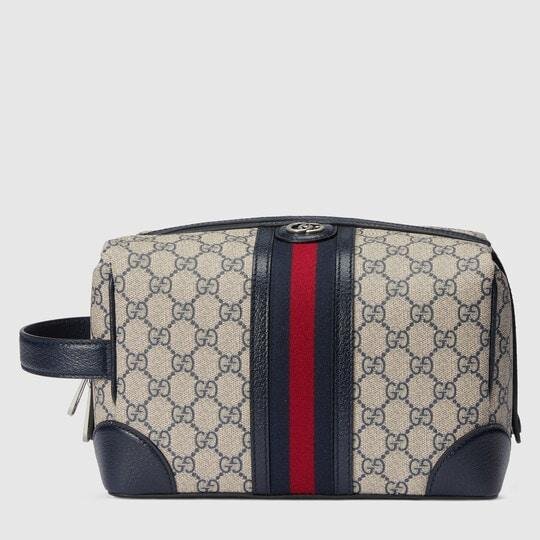 Gucci Savoy toiletry case in beige and blue Supreme by GUCCI