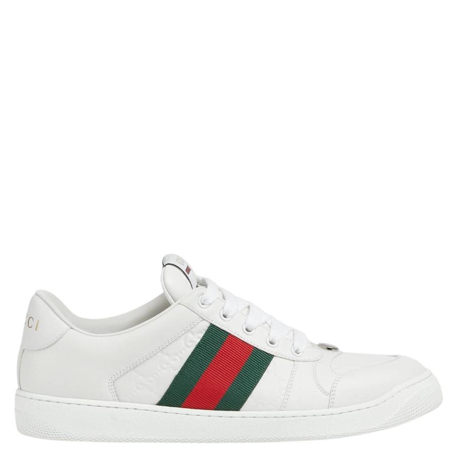 Gucci Screener White Leather GG Embossed Sneakers by GUCCI