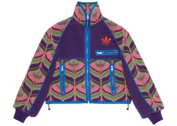 Gucci x adidas GG Trefoil Wool Bomber Purple/Pink/Blue by GUCCI