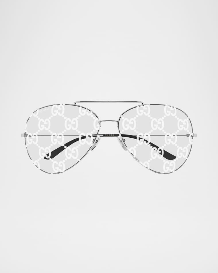 Guccissima 65mm Metal Pilot Sunglasses by GUCCI