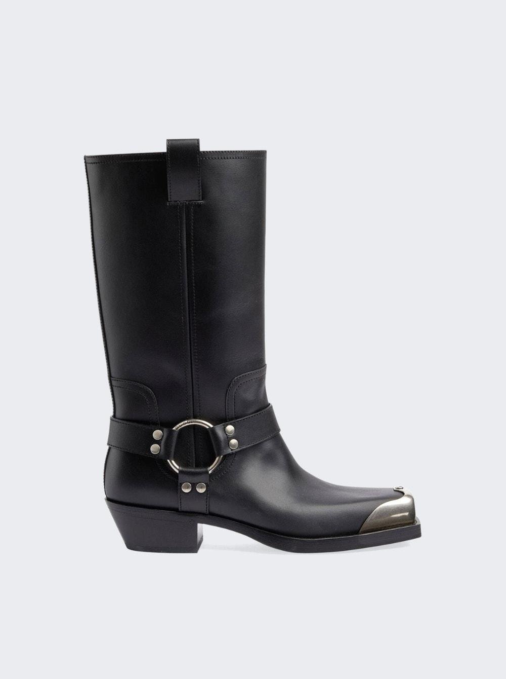 Harness Calf Tall Boots Black by GUCCI
