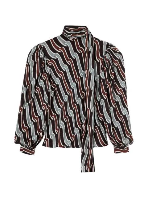 Heritage Ribbon-print blouse by GUCCI