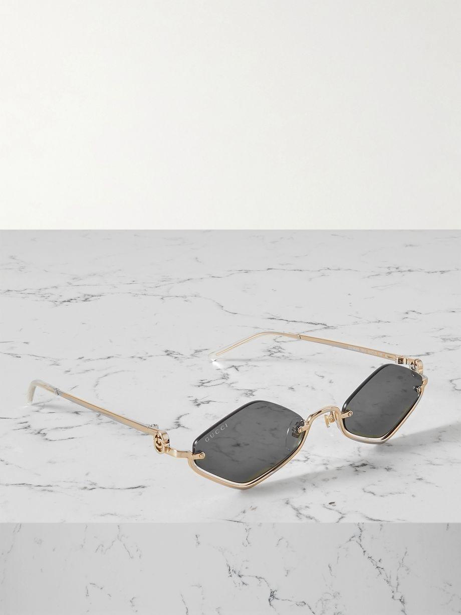 Hexagon-frame gold-tone sunglasses by GUCCI