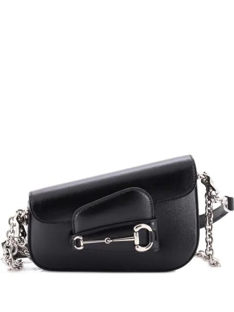 Horsebit 1955 Asymmetric Leather Mini shoulder bag by GUCCI 