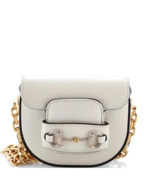 Horsebit 1955 Chain Convertible Belt Bag Leather with Crystal Detail Mini shoulder bag by GUCCI 