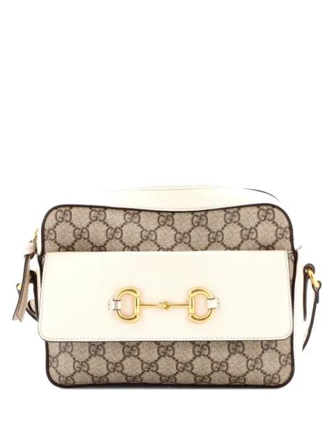 Horsebit 1955 Flap Pocket Camera Bag GG Coated Canvas and Leather Small crossbody bag by GUCCI 