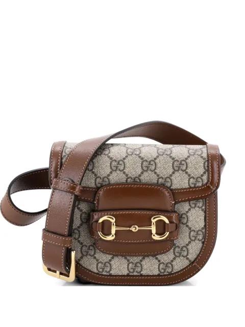 Horsebit 1955 GG Coated Canvas with Leather Mini belt bag by GUCCI 