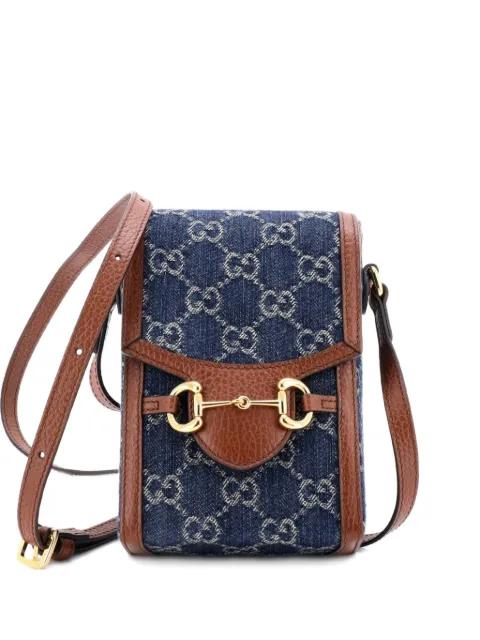 Horsebit 1955 GG Denim Mini crossbody bag by GUCCI 