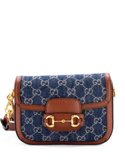 Horsebit 1955 GG Denim Mini shoulder bag by GUCCI 