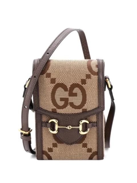 Horsebit 1955 Jumbo GG Canvas Mini crossbody bag by GUCCI Horsebit 1955 Jumbo GG Canvas Mini crossbody bag by GUCCI