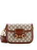 Horsebit 1955 Shoulder Bag GG Coated Canvas with Leather Mini crossbody bag by GUCCI Horsebit 1955 Shoulder Bag GG Coated Canvas with Leather Mini crossbody bag by GUCCI