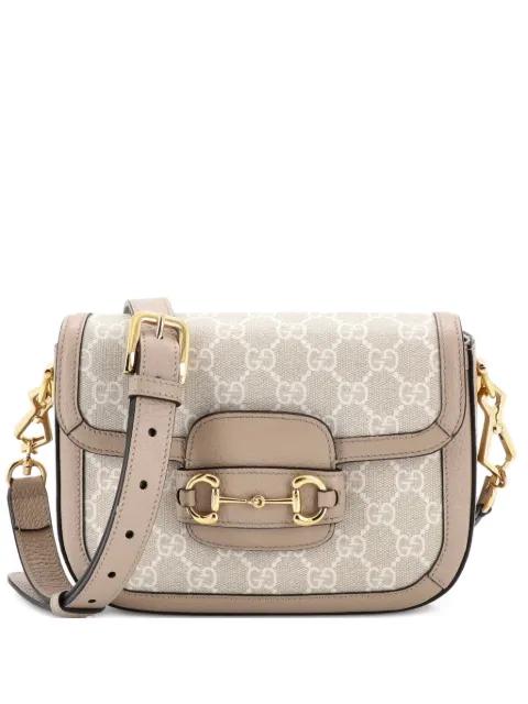 Horsebit 1955 Shoulder Bag GG Coated Canvas with Leather Mini crossbody bag by GUCCI 
