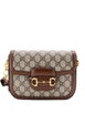 Horsebit 1955 Shoulder Bag GG Coated Canvas with Leather Mini crossbody bag by GUCCI Horsebit 1955 Shoulder Bag GG Coated Canvas with Leather Mini crossbody bag by GUCCI