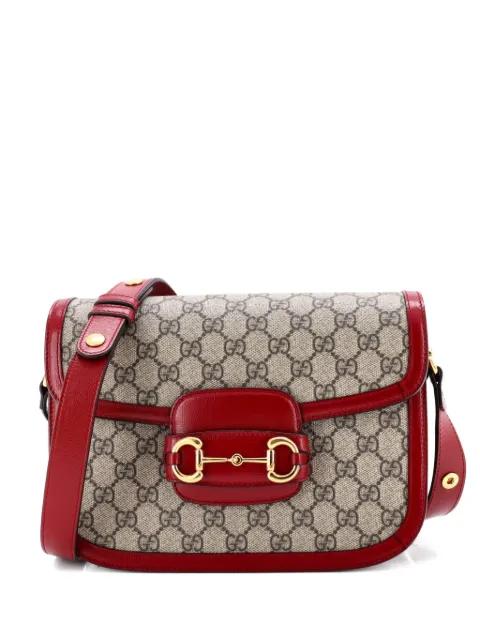 Horsebit 1955 Shoulder Bag GG Coated Canvas with Leather Small crossbody bag by GUCCI 