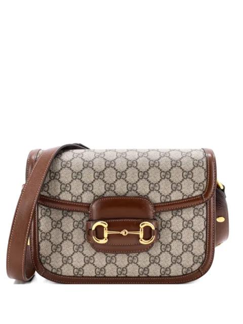Horsebit 1955 Shoulder Bag GG Coated Canvas with Leather Small crossbody bag by GUCCI 