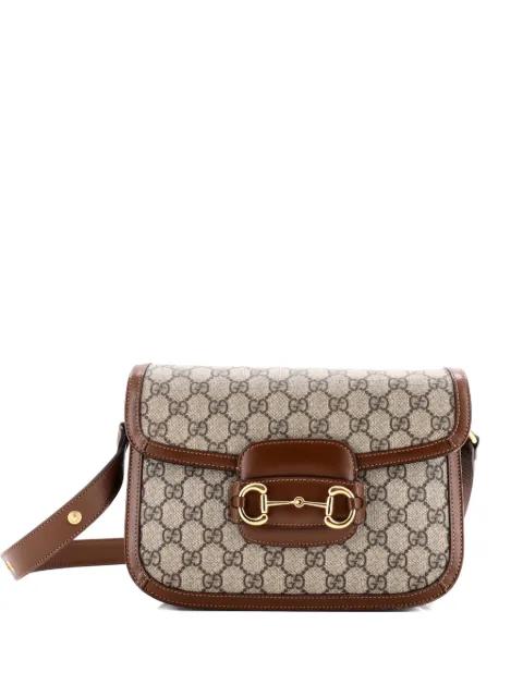 Horsebit 1955 Shoulder Bag GG Coated Canvas with Leather Small crossbody bag by GUCCI Horsebit 1955 Shoulder Bag GG Coated Canvas with Leather Small crossbody bag by GUCCI
